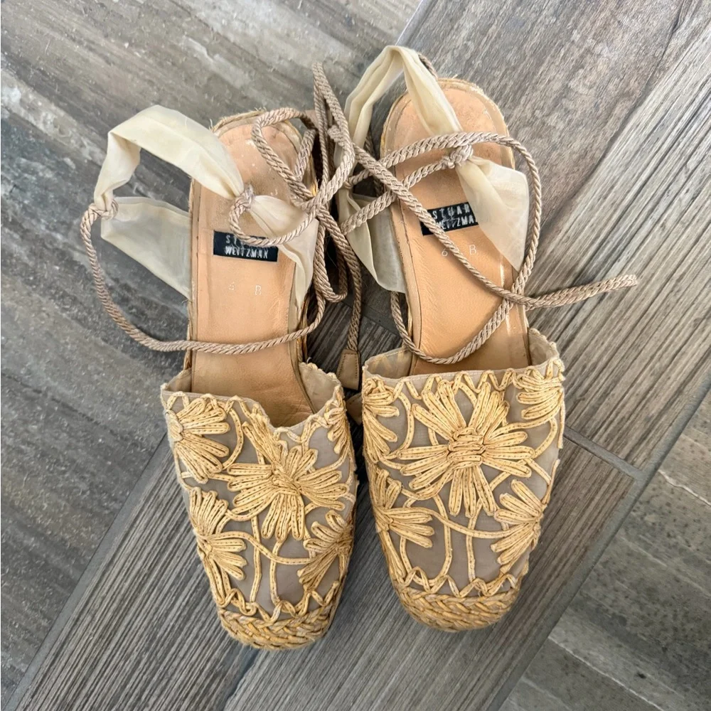 Stuart Weitzman Espadrilles with Intricate Woven Design size 6